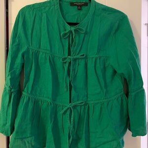 Linen Kelly green crop jacket